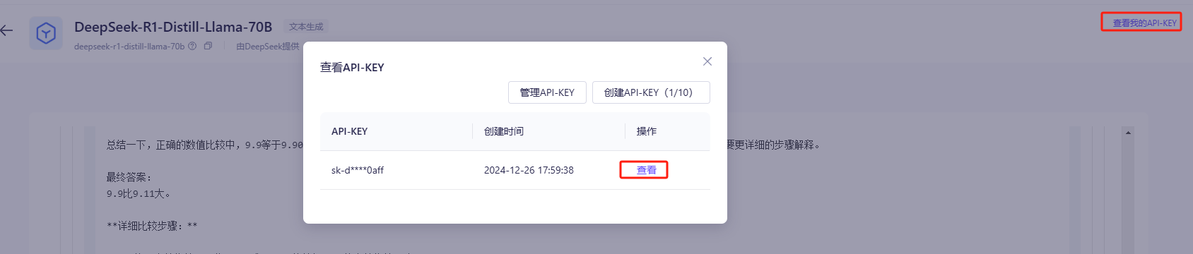查看API Key